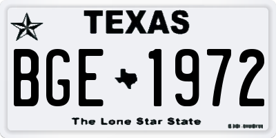TX license plate BGE1972