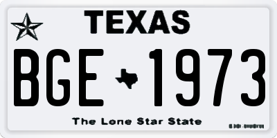 TX license plate BGE1973