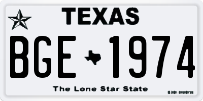 TX license plate BGE1974