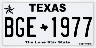 TX license plate BGE1977