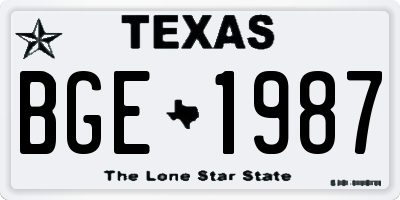 TX license plate BGE1987