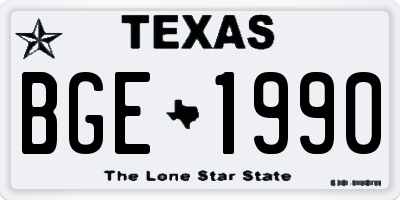 TX license plate BGE1990