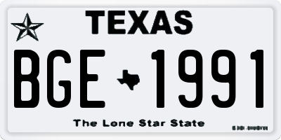 TX license plate BGE1991