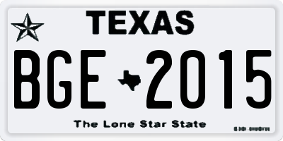 TX license plate BGE2015