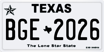 TX license plate BGE2026