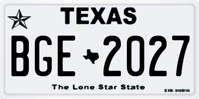 TX license plate BGE2027