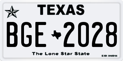 TX license plate BGE2028