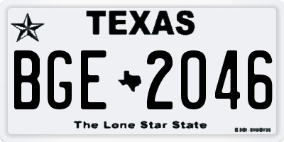 TX license plate BGE2046