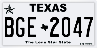 TX license plate BGE2047