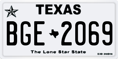 TX license plate BGE2069