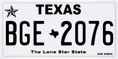 TX license plate BGE2076
