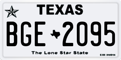 TX license plate BGE2095