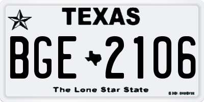 TX license plate BGE2106