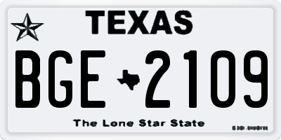 TX license plate BGE2109
