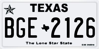 TX license plate BGE2126