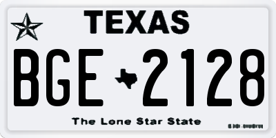 TX license plate BGE2128