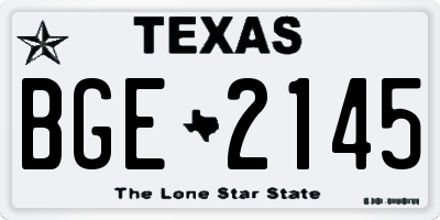 TX license plate BGE2145