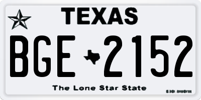 TX license plate BGE2152