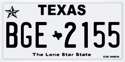 TX license plate BGE2155