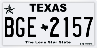 TX license plate BGE2157