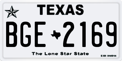 TX license plate BGE2169