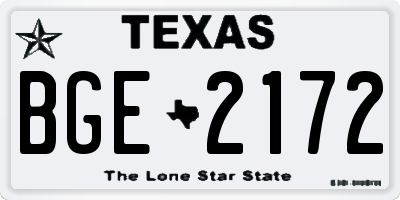 TX license plate BGE2172