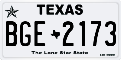 TX license plate BGE2173