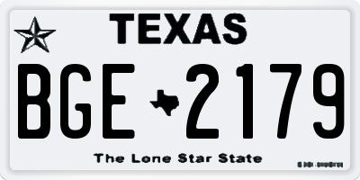 TX license plate BGE2179