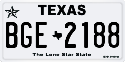 TX license plate BGE2188
