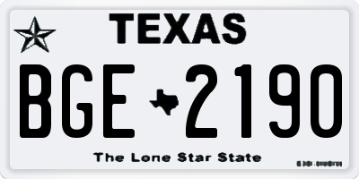 TX license plate BGE2190