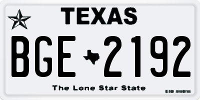TX license plate BGE2192