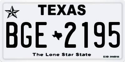 TX license plate BGE2195