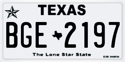 TX license plate BGE2197