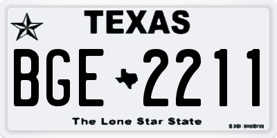 TX license plate BGE2211