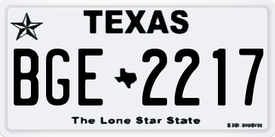 TX license plate BGE2217
