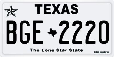 TX license plate BGE2220