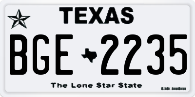 TX license plate BGE2235