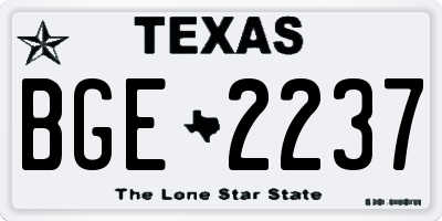 TX license plate BGE2237