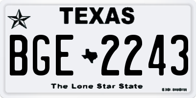 TX license plate BGE2243