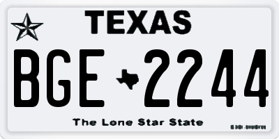 TX license plate BGE2244