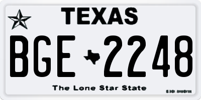 TX license plate BGE2248