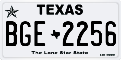 TX license plate BGE2256