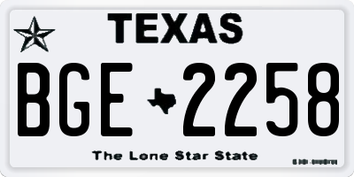 TX license plate BGE2258