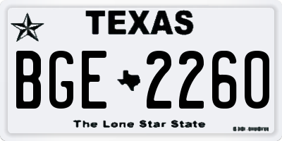 TX license plate BGE2260