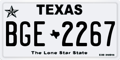 TX license plate BGE2267