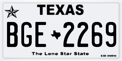 TX license plate BGE2269