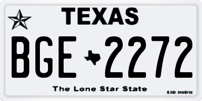 TX license plate BGE2272