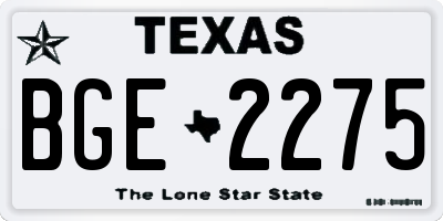 TX license plate BGE2275