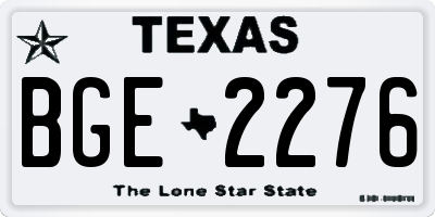 TX license plate BGE2276