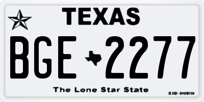 TX license plate BGE2277
